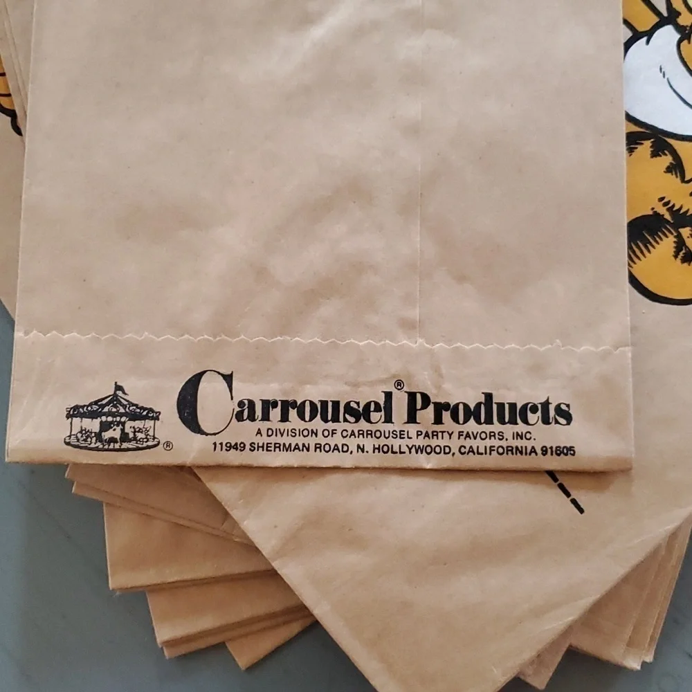 Garfield Cat Vintage Paper Lunch Bags Jim Davis Circa.1978  Set of 14